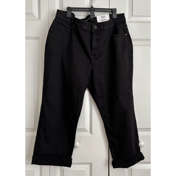 STYLE & CO WMEN'S PANTS CURVY CAPRI BLACK PLUS SIZE 18W/ 20W SLIMMING POCKET - Picture 3 of 11